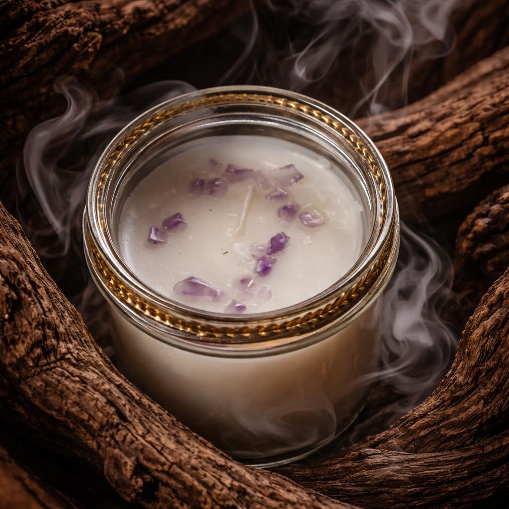 Duftkerze „Selene – Goddess of the Moon“ – Duftkerze im Glas – Frankincense mit Amethyst