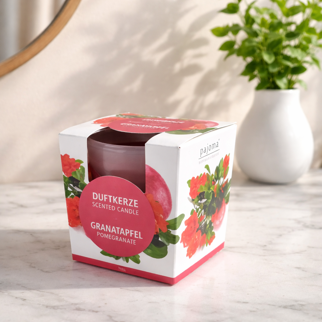 🕯️pajoma Duftkerze Granatapfel im Glas – Fruchtige Eleganz für dein Zuhause 🍎✨