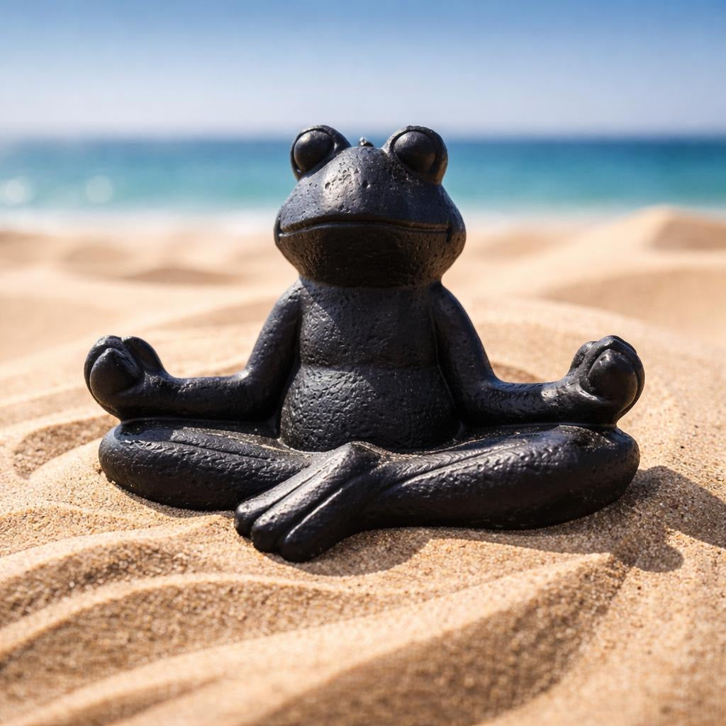 Yoga Frosch Dekofigur aus Terrakotta – meditative Gartenfigur – verschiedene Designs (18–26 cm)