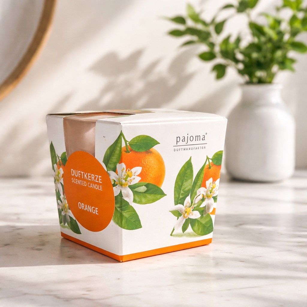 🕯️ pajoma Duftkerze Orange im Glas – Frischer Duft für deine Wohlfühlmomente 🍊✨