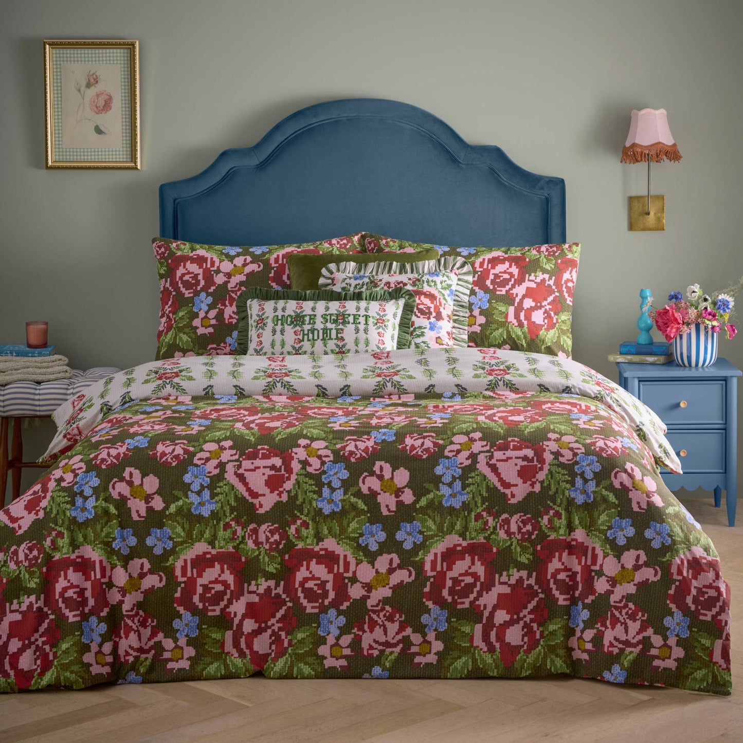 Feeoni Bettbezug-Set in Willow Green