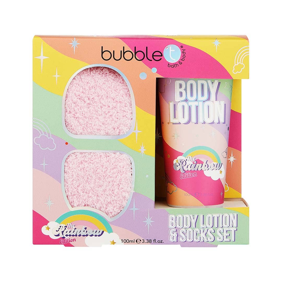 🌈 Bubble T „Rainbow Body Lotion &amp; Socks Set“ – Körperpflege Geschenkset