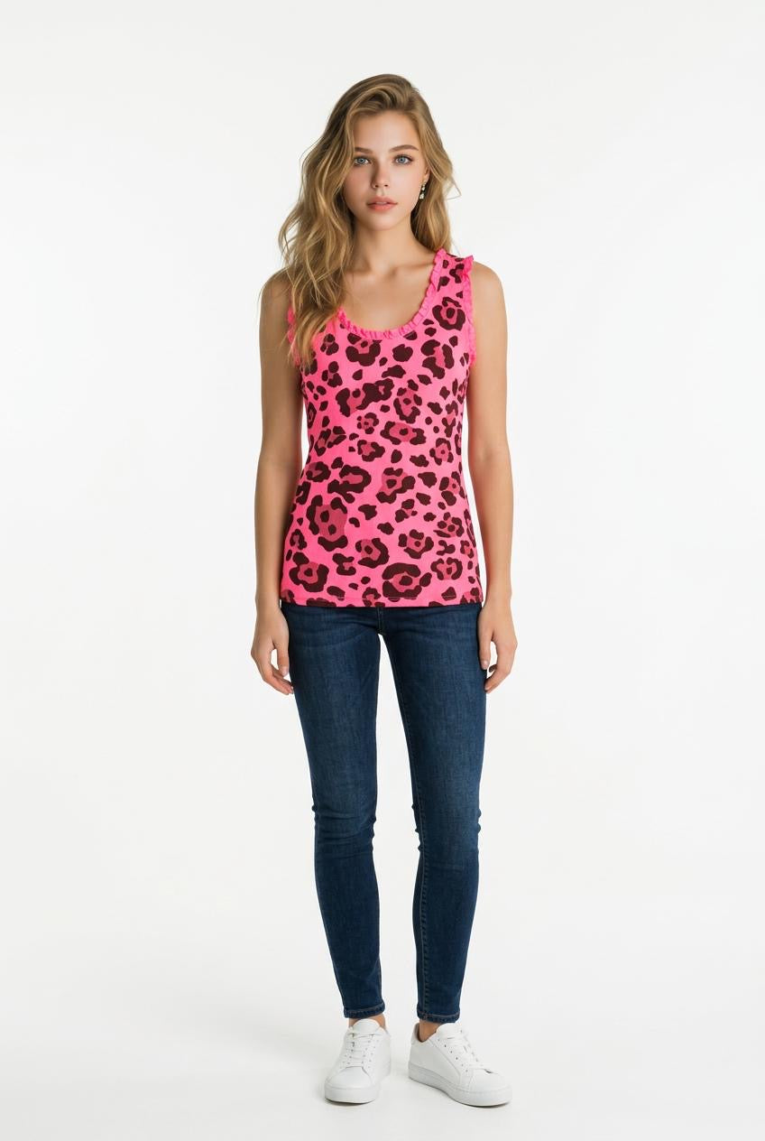 Leopard Top „Made in Italy“ | Stretch | One Size 36–52