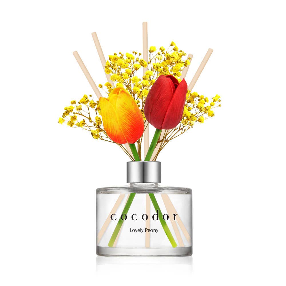 Cocodor Tulip Flower Diffuser – Lovely Peony – Raumduft mit Tulpendekor – 200 ml