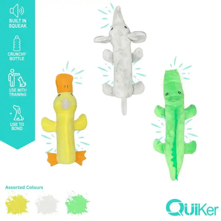 🐶 Hundespielzeug „Bottle Crunch Animals“ – Quiker