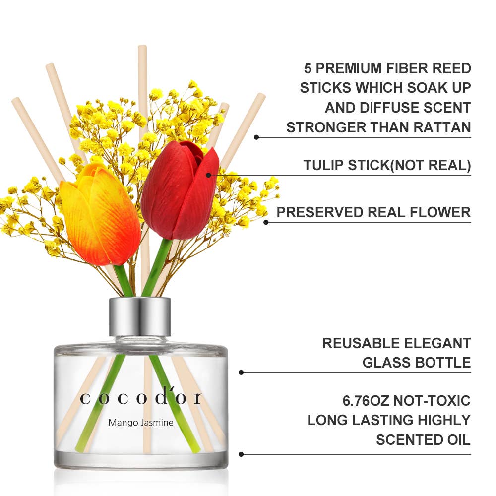 Cocodor Tulip Flower Diffuser – Lovely Peony – Raumduft mit Tulpendekor – 200 ml