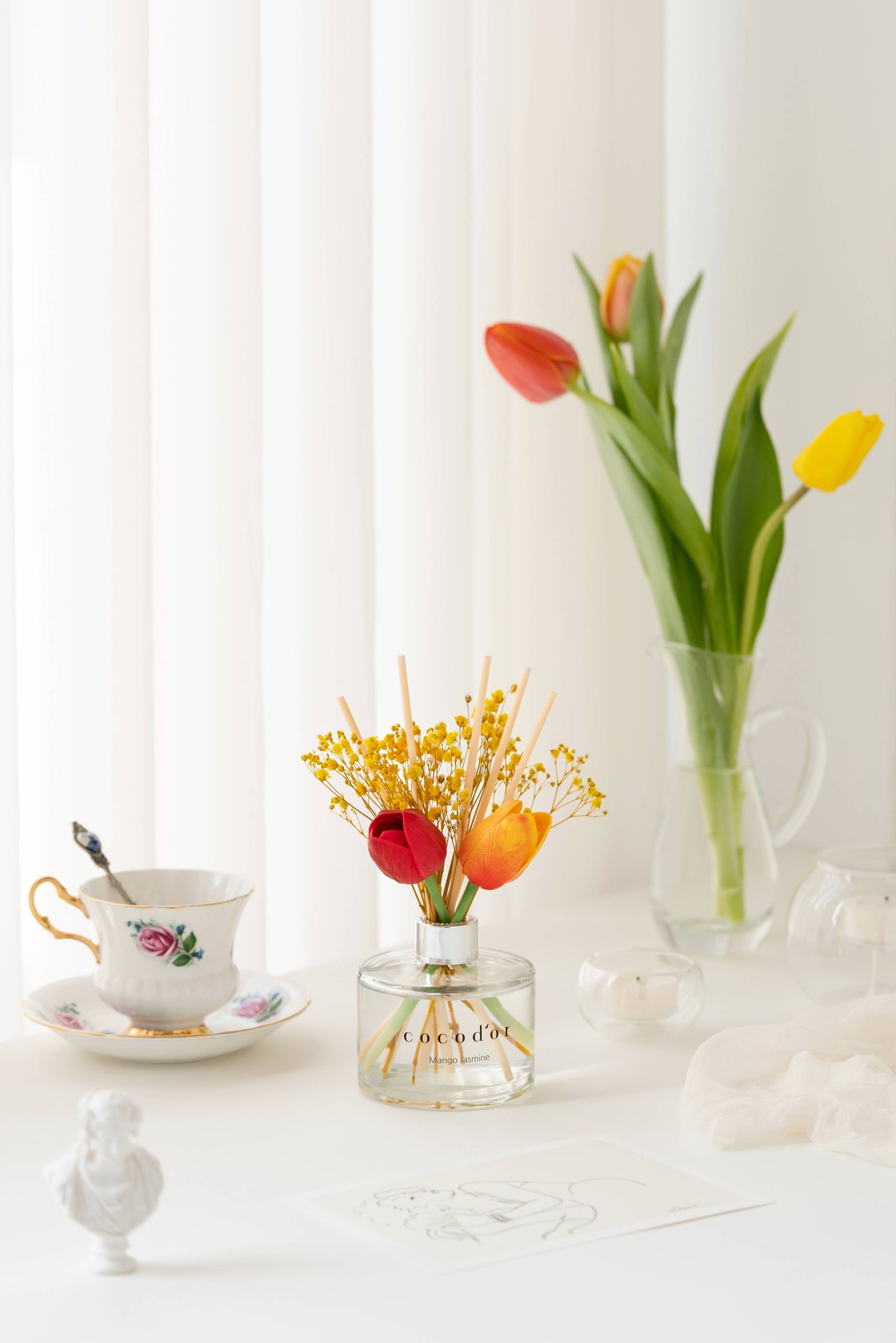 Cocodor Tulip Flower Diffuser – Lovely Peony – Raumduft mit Tulpendekor – 200 ml