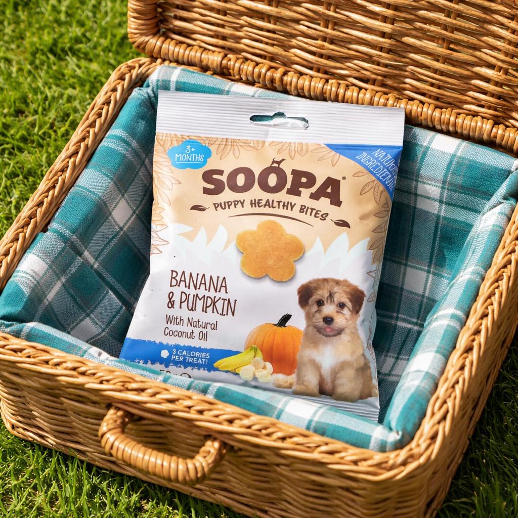 SOOPA Hundeleckerlis 50g – vegane, natürliche Snacks für Hunde (verschiedene Sorten)