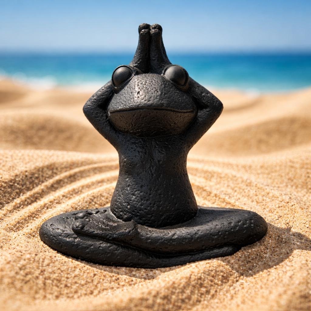 Yoga Frosch Dekofigur aus Terrakotta – meditative Gartenfigur – verschiedene Designs (18–26 cm)
