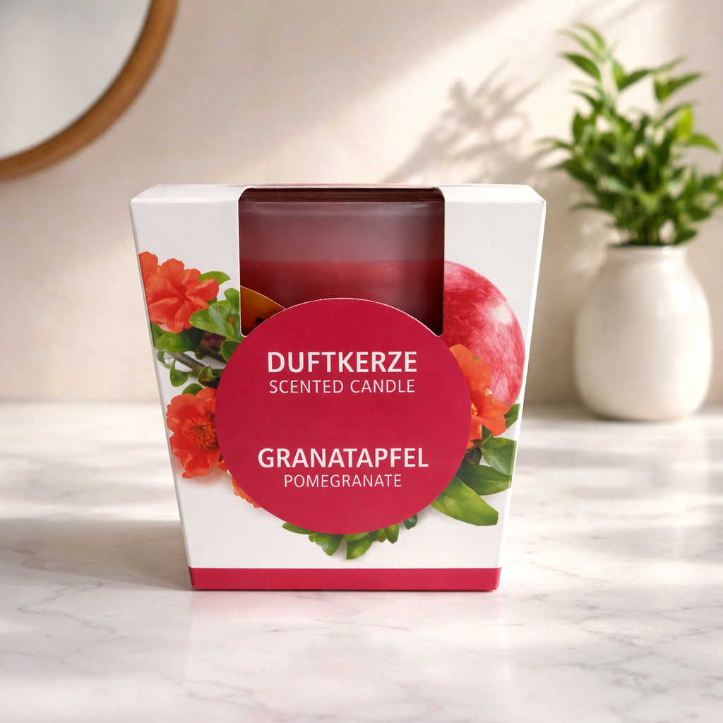 🕯️pajoma Duftkerze Granatapfel im Glas – Fruchtige Eleganz für dein Zuhause 🍎✨