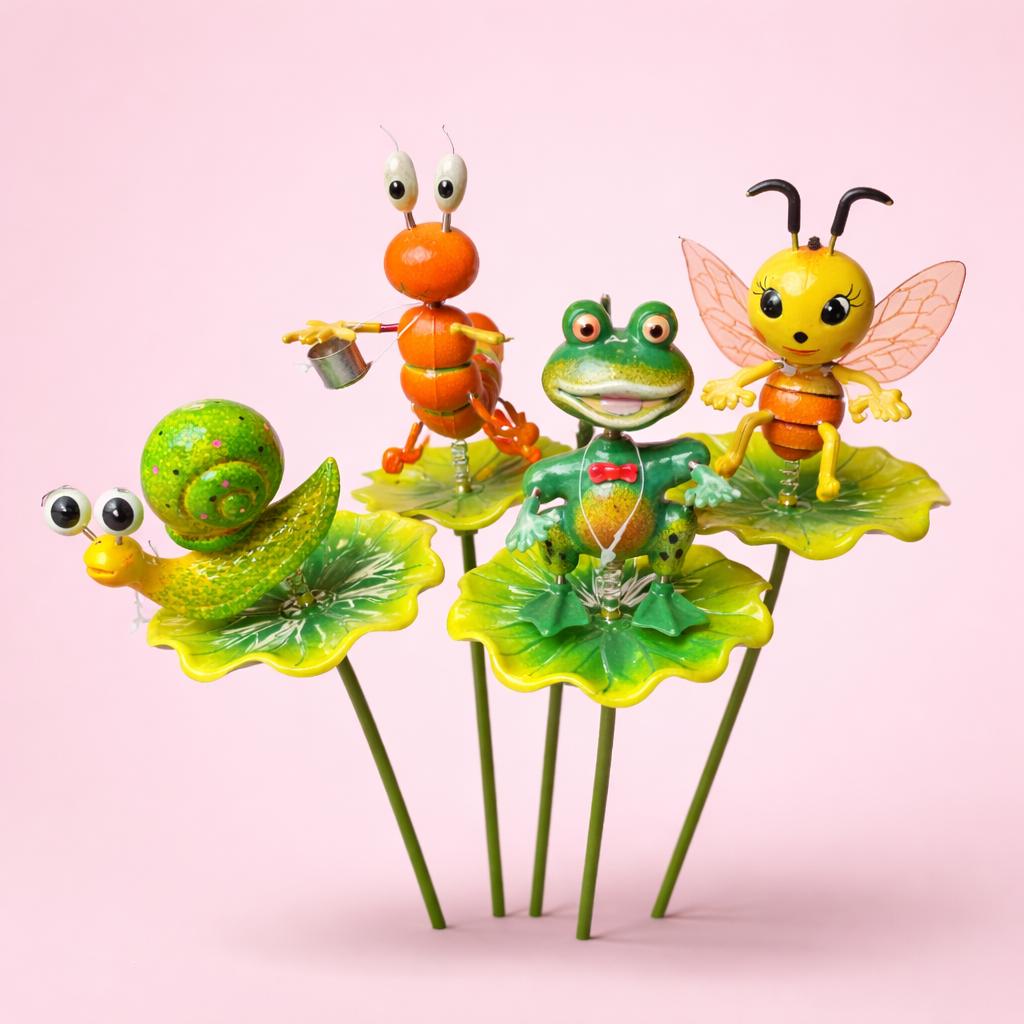 Süße Gartenstecker „Garden Friends“ – Wackelnde Tierfiguren für Pflanzen & Blumentöpfe