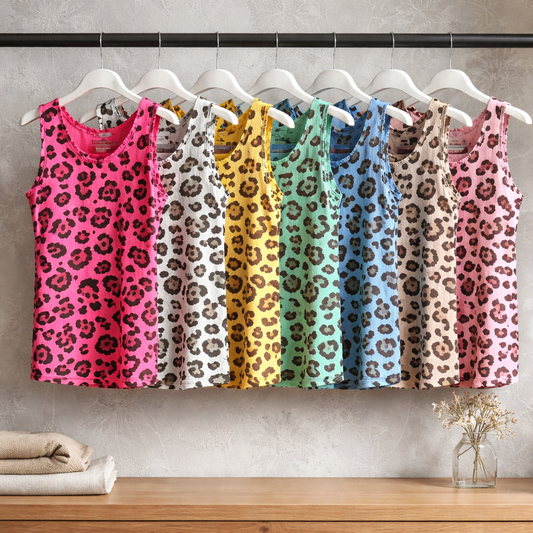 Leopard Top „Made in Italy“ | Stretch | One Size 36–52