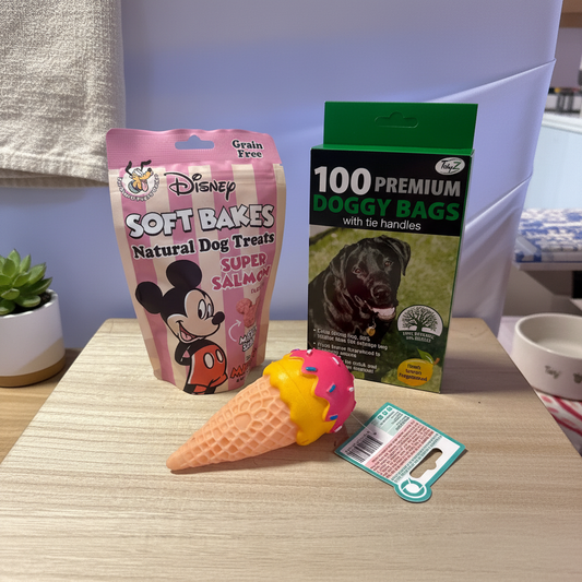 Hunde-Überraschungspaket – Snack, Spiel & Gassi-Set