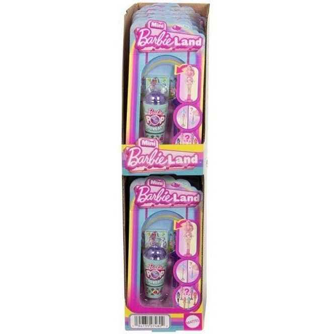 Mini Barbie Land Puppe 4 cm mit Becher /10