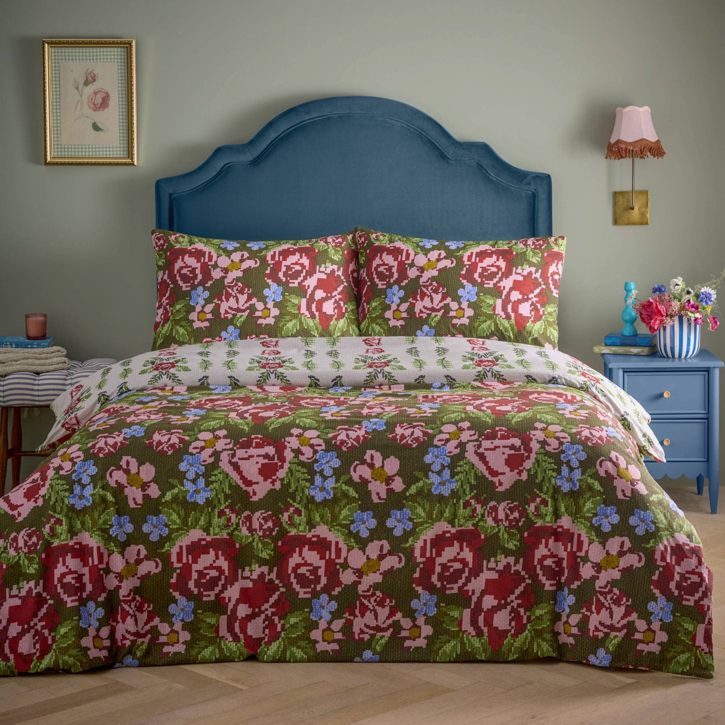 Feeoni Bettbezug-Set in Willow Green