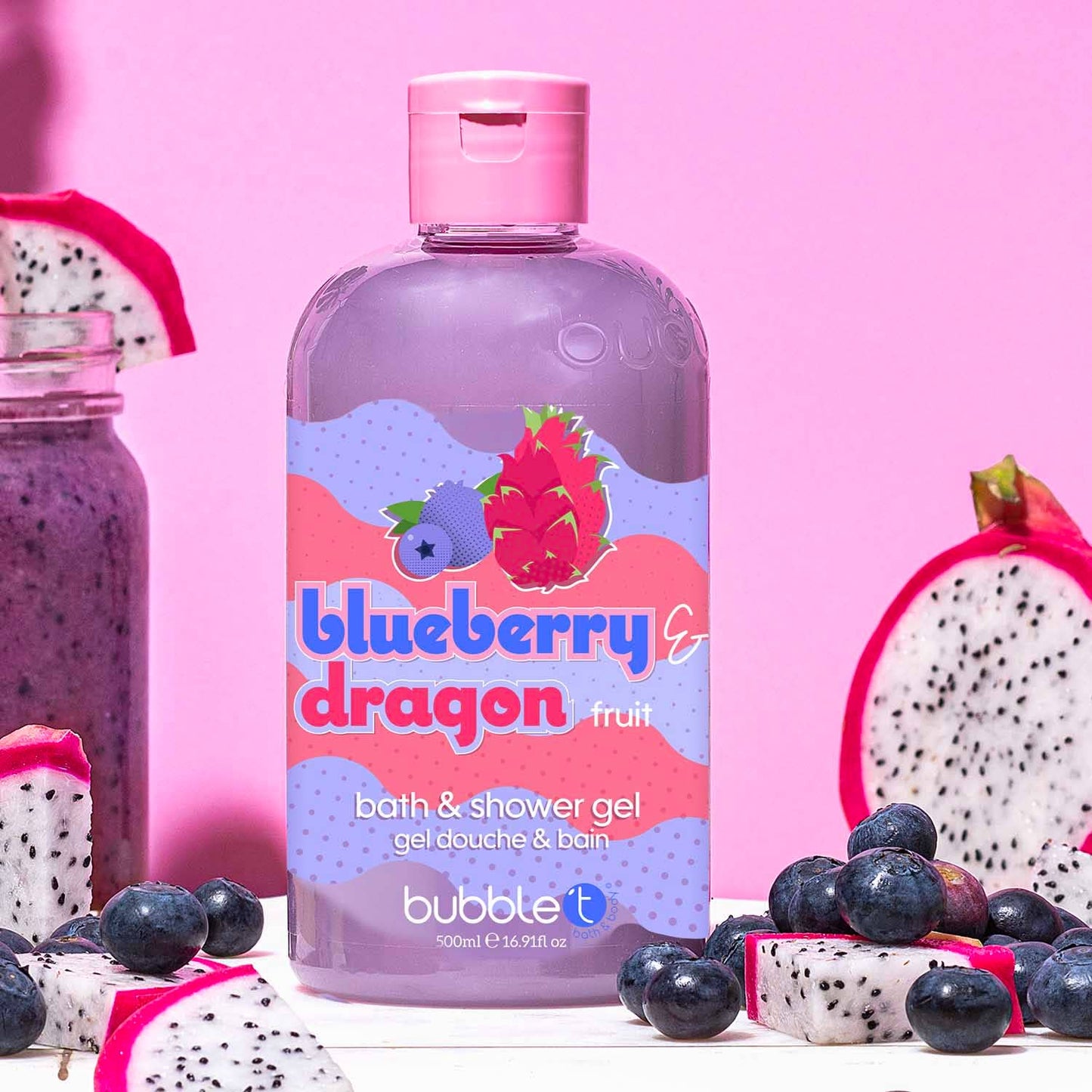 🫐🐉 Bath &amp; Shower Gel „Blueberry &amp; Dragon Fruit“ – 500 ml