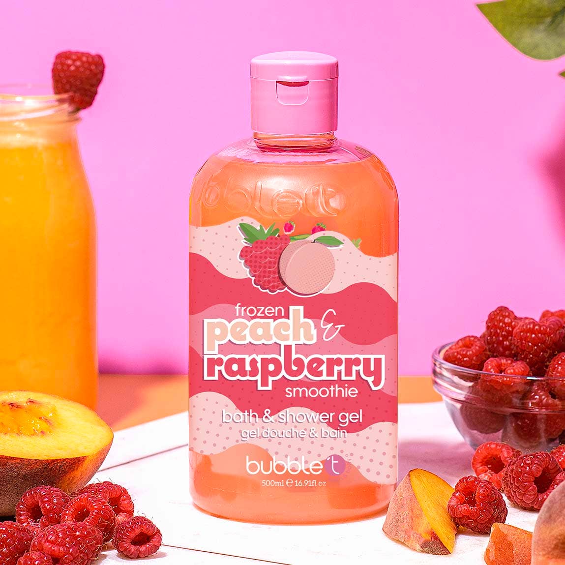 🍑🍓 Bath &amp; Shower Gel „Peach &amp; Raspberry Smoothie“ – 500 ml